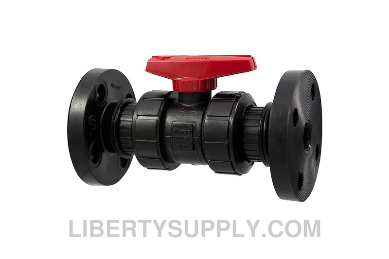 NIBCO F-61-TB-V 4" Black PP Chemtrol Ball Valve MC606AH