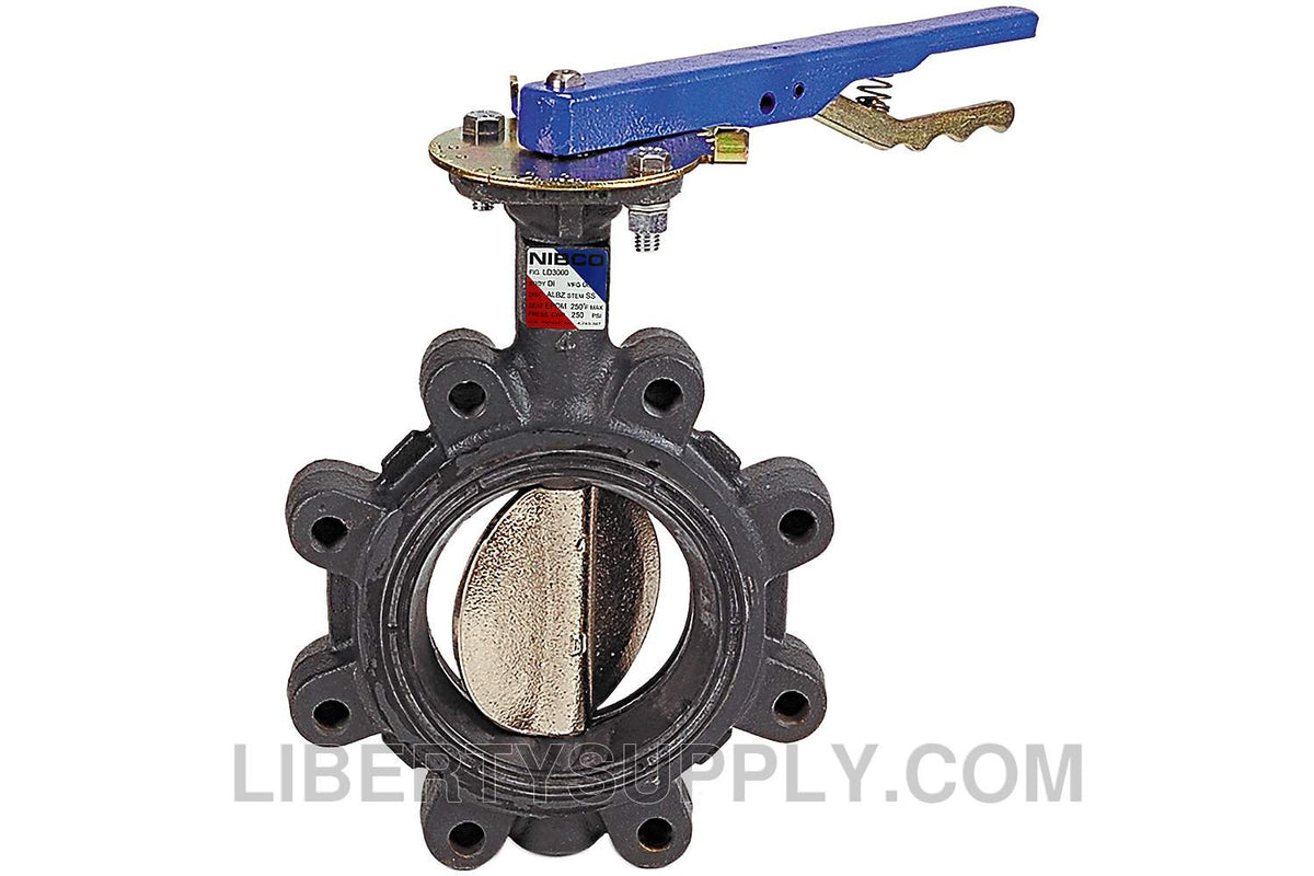 NIBCO NLG35CH, 4 in.;100 mm Butterfly Valve Ductile Iron, Lug Type, 250 PSI LD-3122-3