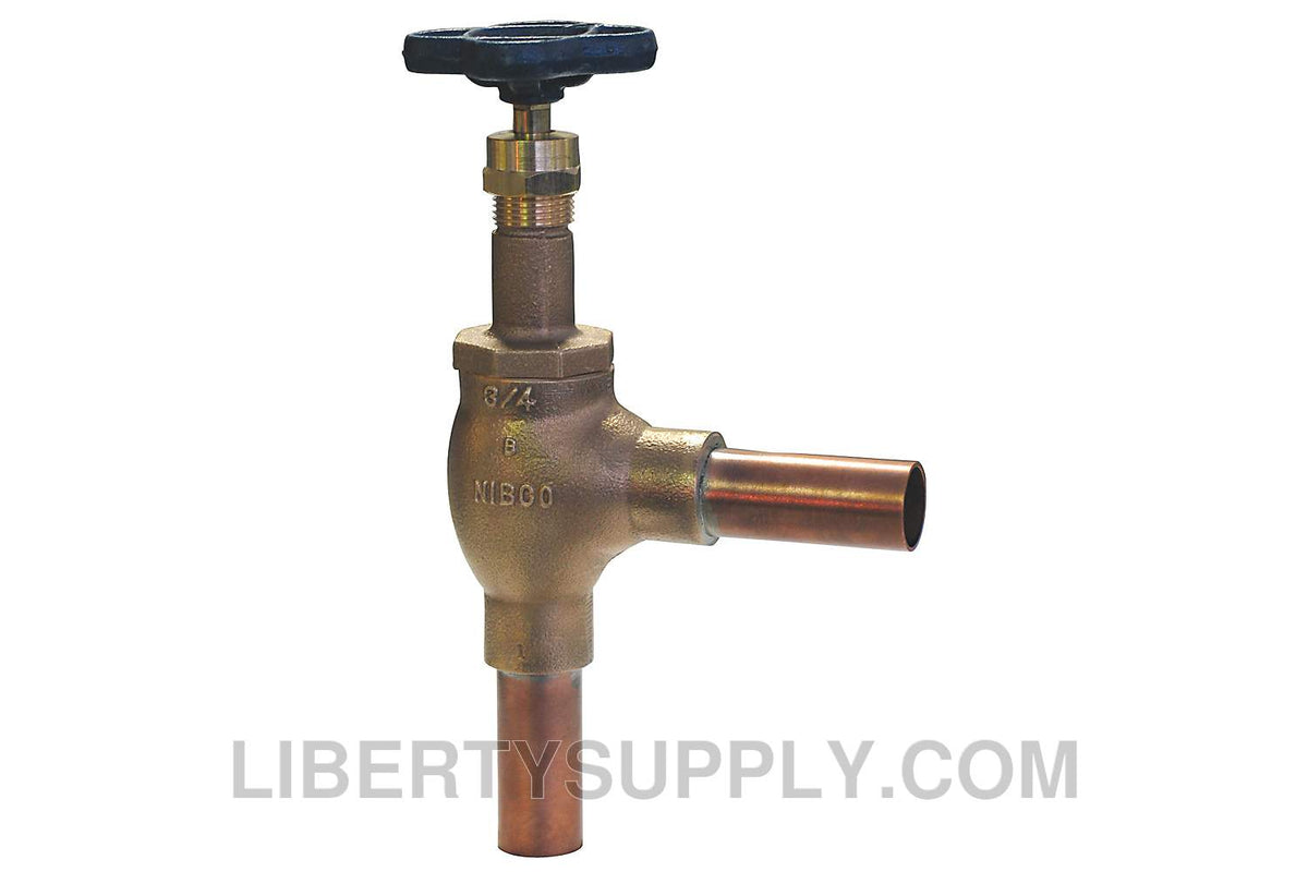 NIBCO NR4K006, 1/2in. x 1/2in. Angle Valve Bronze, 200 PSI, Integral Seat, Copper Stubout PS-311-Y
