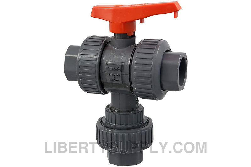 NIBCO S-45-D2-V 1-1/2" PVC Chemtrol Multiport & Diverter Ball Valve MA976AC