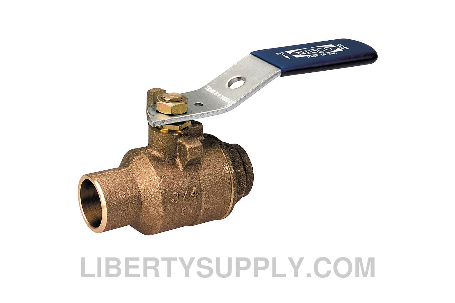 NIBCO NJ830PE, 2-1/2 in. Two-Piece Bronze Ball Valve Conventional Port, Solder Ends S-580-70-PA