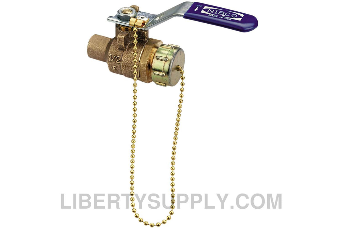 NIBCO NJ838P8, 3/4in. Two-Piece Bronze Ball Valve Full Port, Solder End Connections S-585-70-HC-PA