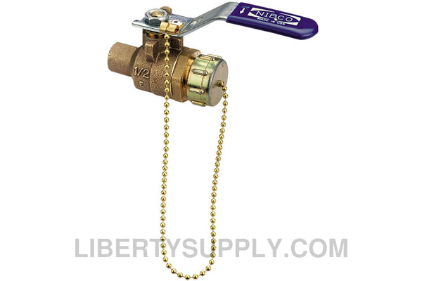 NIBCO S-585-70-HC-PA 3/4" FSC x Hose Cap & Chain Bronze Ball Valve NJ838P8