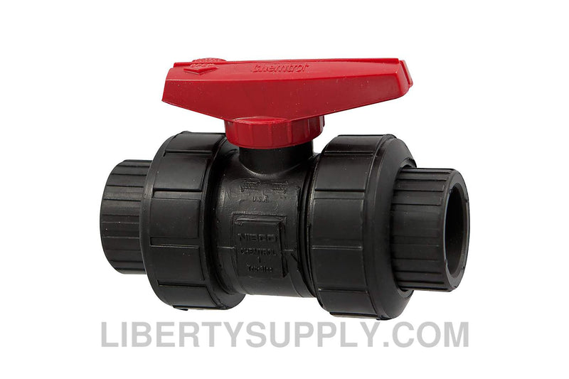 NIBCO S-61-TB-E 1" Black PP Chemtrol Ball Valve MC913AA