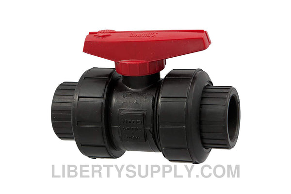 NIBCO S-61-TB-V 2" Black PP Chemtrol Ball Valve MC909AD