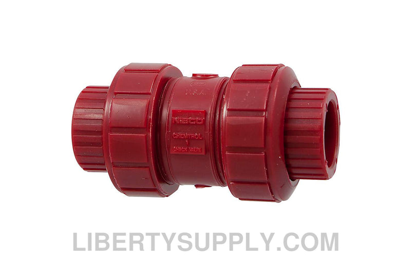 NIBCO T-65-BC-V 1-1/2" Red PVDF Chemtrol Ball-Check Valve MD800AC