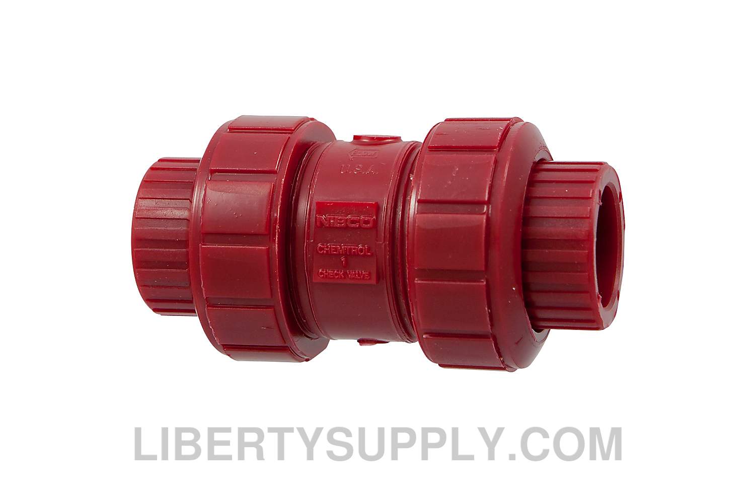 NIBCO S-65-BC-V 3" Red PVDF Chemtrol Ball-Check Valve MD801AF