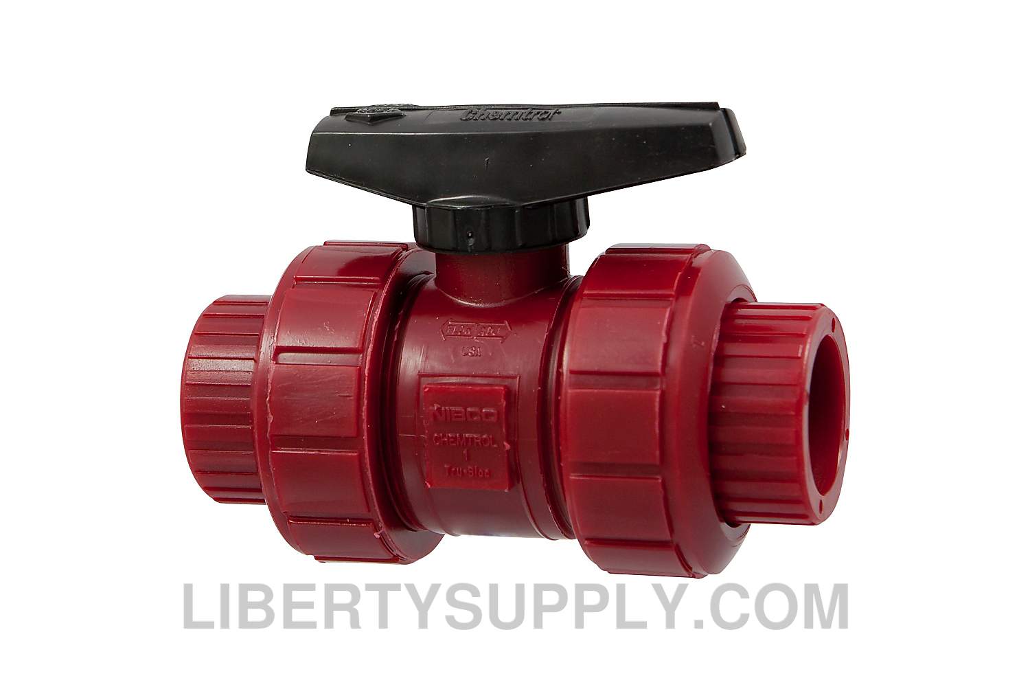 NIBCO S-65-TB-V 2" Red PVDF Chemtrol Ball Valve MD909AD