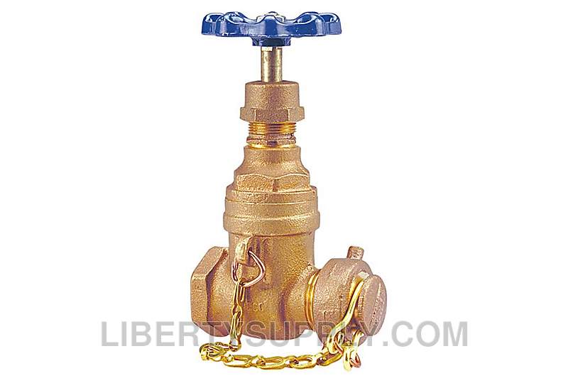 NIBCO T-113-HC 1-1/2" FIPT x Hose Cap & Chain Bronze Gate Valve NL0F80C