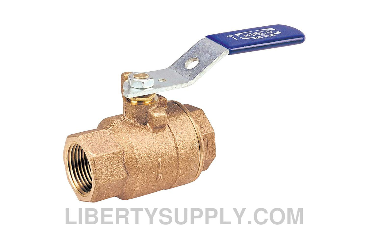 NIBCO NL953PE, 2-1/2 in. Two-Piece Bronze Ball Valve Conventional Port, Threaded T-580-70-PA