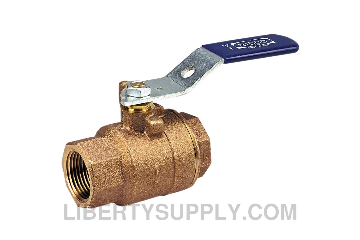 NIBCO NL952P5, 3/8 in. Two-Piece Bronze Ball Valve Full Port, Threaded T-585-70-PA