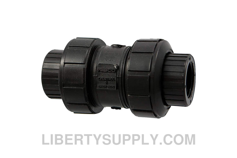 NIBCO T-61-BC-E 1" Black PP Chemtrol Ball-Check Valve MC818AA