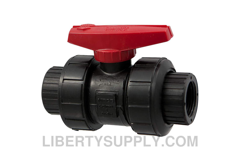 NIBCO T-61-TB-V 1/2" Black PP Chemtrol Ball Valve MC910A6