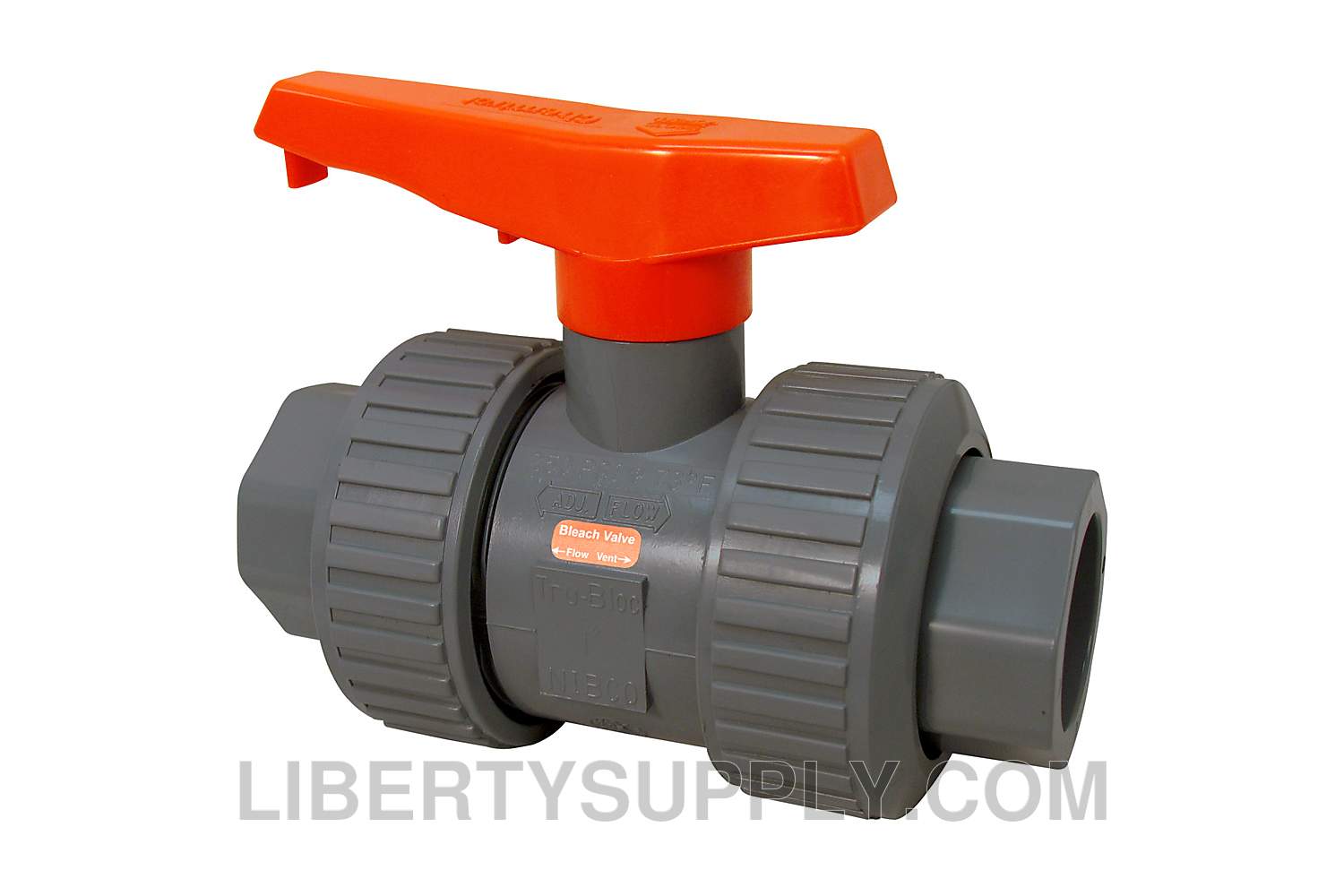 NIBCO MA597AF, 3in. Bleach Ball Valve Model C, Socket, Tru-Bloc True Union, Vented Ball, PVC Sch 80