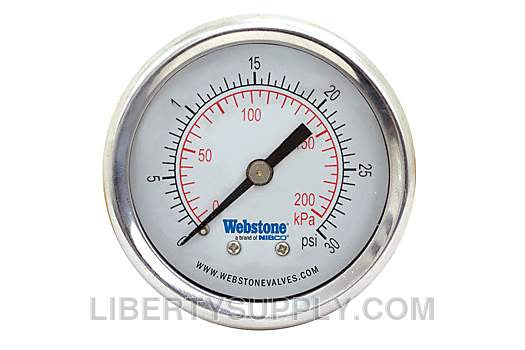 Webstone 1/4" Stainless Steel Pressure Gauge H-31000