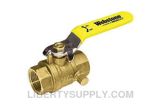 Webstone THD-X062W 3/4" x 3/4" FIP Bleeder Ball Valve H-40623W