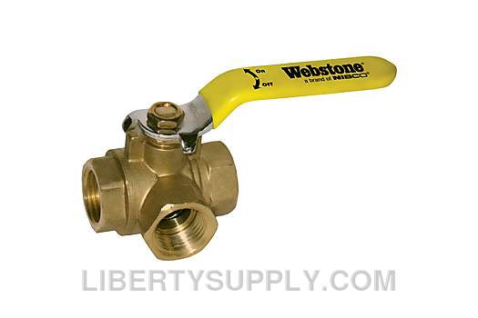 Webstone THD-X064 1/2" x 1/2" FIP L-Port Ball Valve H-40642