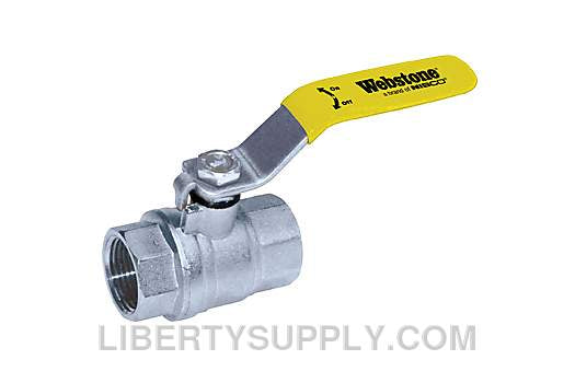 Webstone THD-X080 1" x 1" FIP Nickel Plated Ball Valve H-40804W