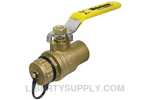 Webstone SWT-X031W 1/2" x 3/4" SWT x Hose Transition Brass Ball Valve H-50312W